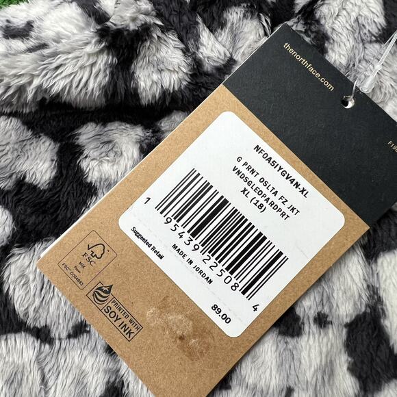 The North Face Full Zip Jacket Sz XL 18 Girls Printed Osolita Leopard Print - Picture 3 of 11